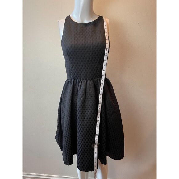 Soprano Women Fit & Flare Dress Black Dot Open Bow Back Side Zip Tule Size Small - Picture 3 of 7